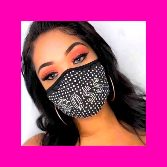 😷 Rhinestone *SEXY* Adjustable Face Mask - Picture 3 of 4